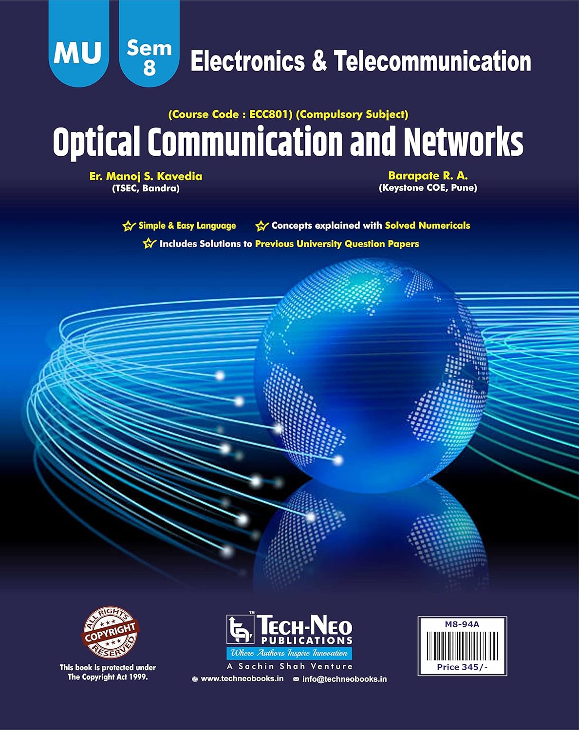 Optical Communication and Networks For MU Sem 8 EXTC Course Code