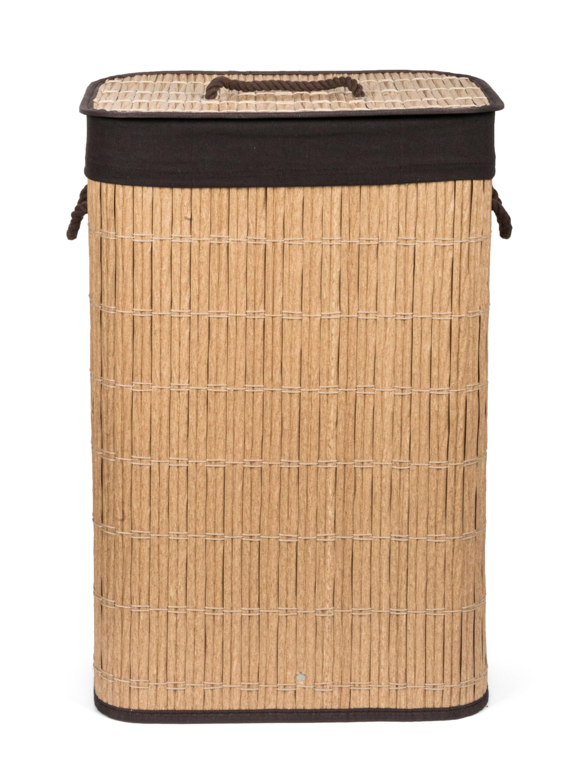 Cesto portabiancheria G21 72 l, in finta rattan con cestino marrone