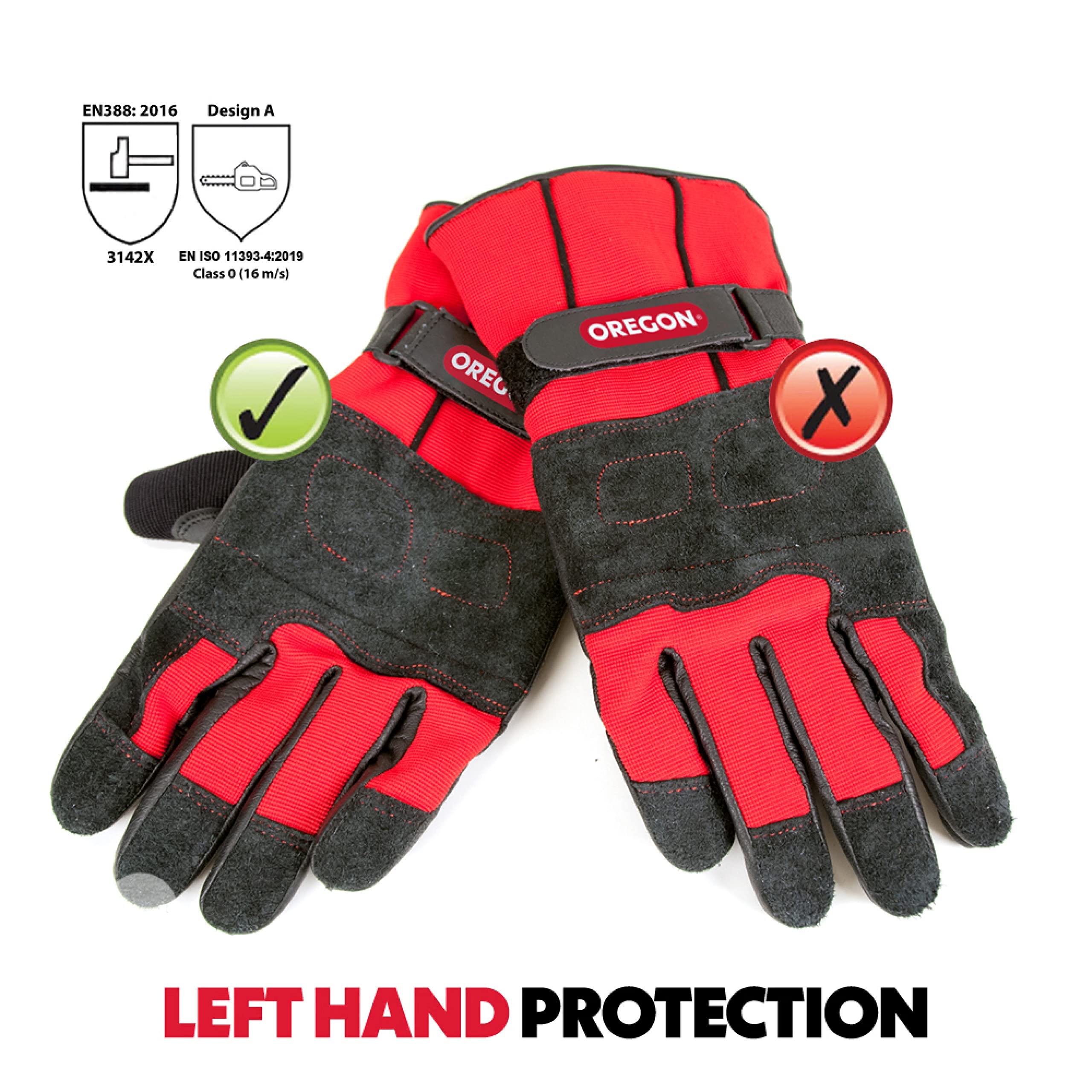 Oregon Fiordland diseño de A de invierno guantes protectors para sierra, 295485/XL