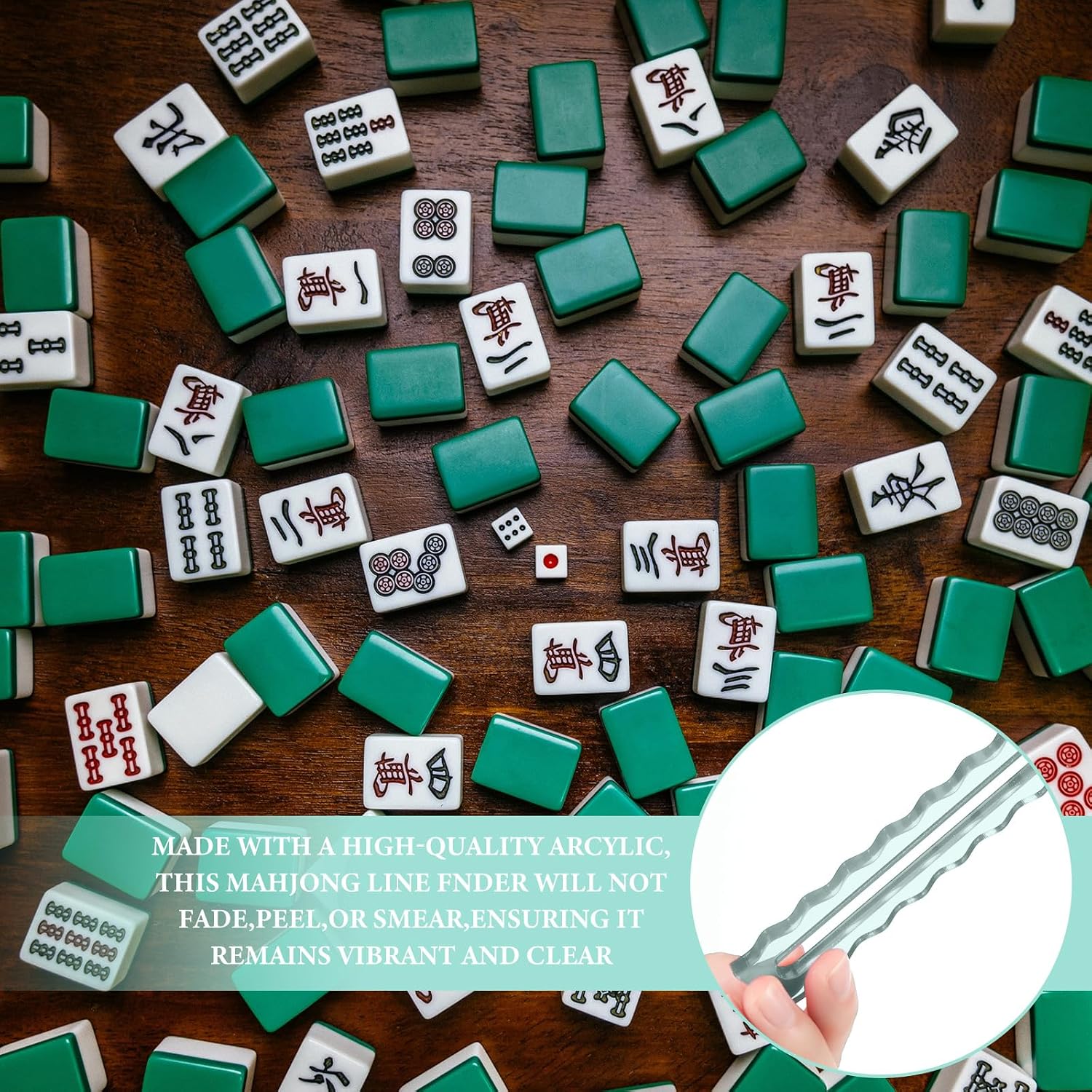 Amyhill 4 Pack Mahjong Guide Line Finder Acrylic Bright Scalloped Mahjong Rules Helper, Rules Reader for Players Women(Pastel)
