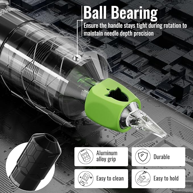 Kit Máquina Tatuar Pen Rotativa Wormhole Tattoo con Tintas y miniatura 6