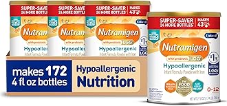 Nutramigen Hypoallergenic Baby Formula with Iron, Lactose Free, Colic Relief from Cow's Milk Allergy Starts in 24 Hours, Brain Building DHA, Probiotic LGG for Immune Support, 27.8 Oz, 4 Count