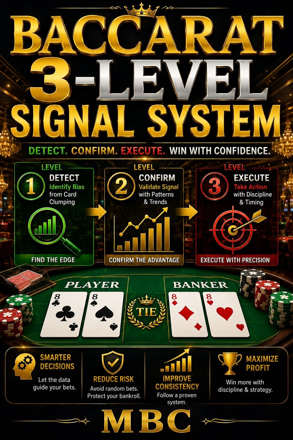 BACCARAT 3-LEVEL SIGNAL SYSTEM: A structured method for identifying short-term shoe bias and selecting the next best hand (English Edition)