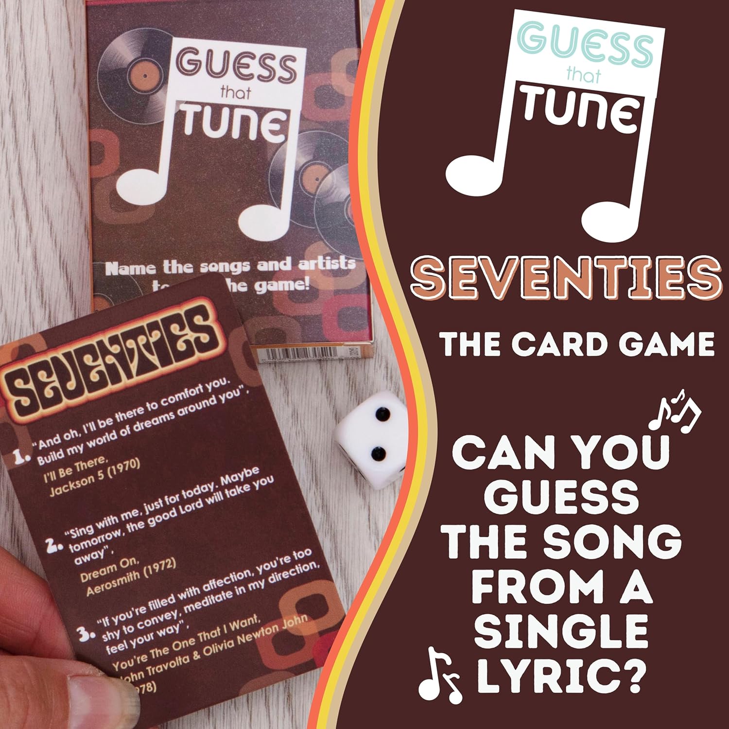 Boxer Gifts Seventies Guess That Tune Music Card Games for Adults and Families | Song Lyrics Game Night - Name The 70s Song Trivia | 1970s Nostalgia Gifts for Music Lovers