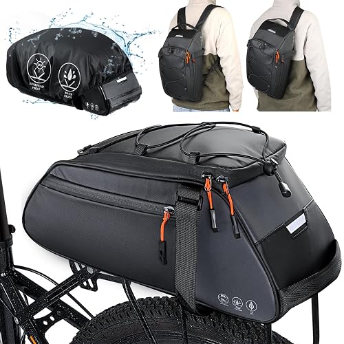 WOTOW Bike Rack Bag, Waterproof Bicycle Bag Backpack