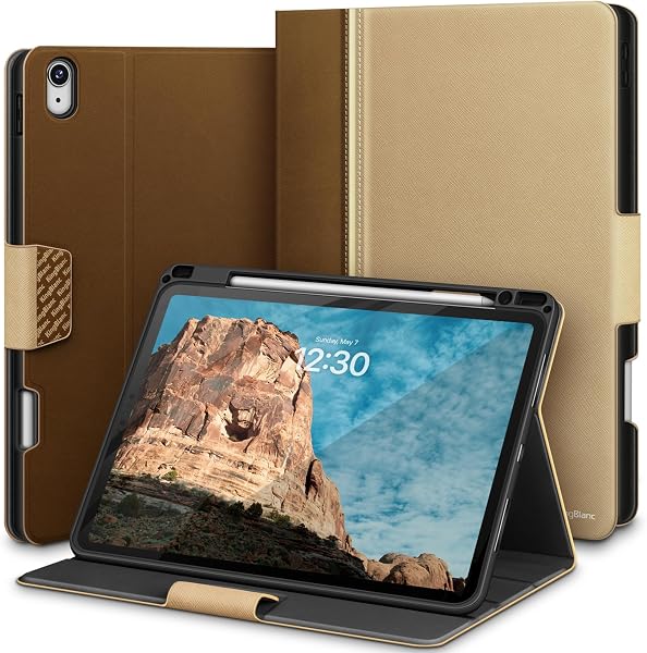 KingBlanc Case for iPad Air 11-inch M4/M3/M2 (2026/2025/2024), iPad Air 5th/4th Gen 10.9-inch with Pencil Holder, PU Lea