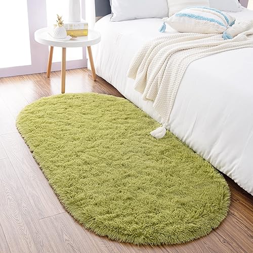 Noahas - Alfombra de terciopelo ultra suave de 1,8pulgadas para habitación de niños, alfombra moderna para decoración del hogar, Terciopelo, Verde