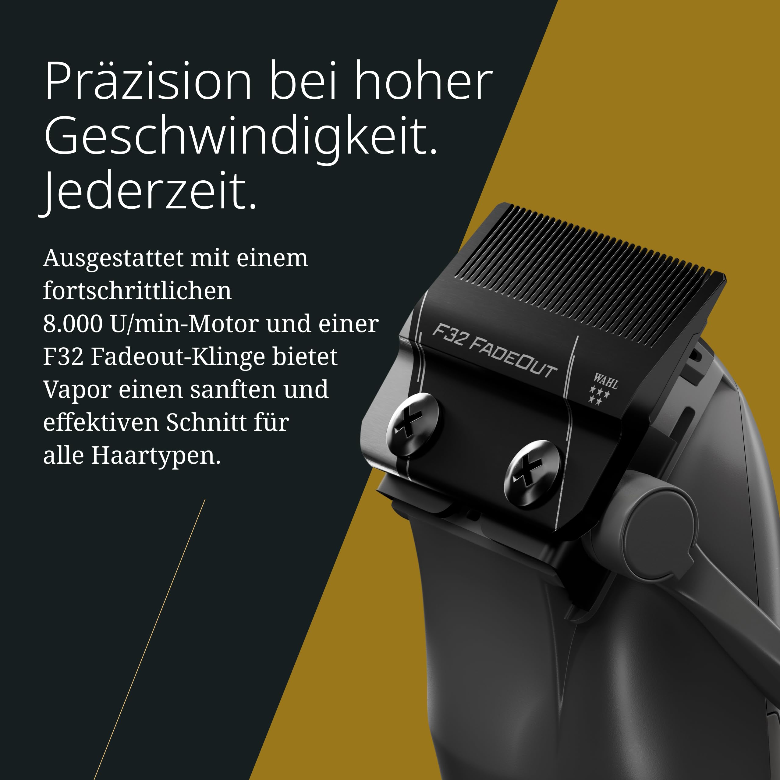 Wahl Vapor - Haarschneidemaschine - Professioneller Clipper - Hochleistungsmotor & Präzisionsklinge - Schwarz