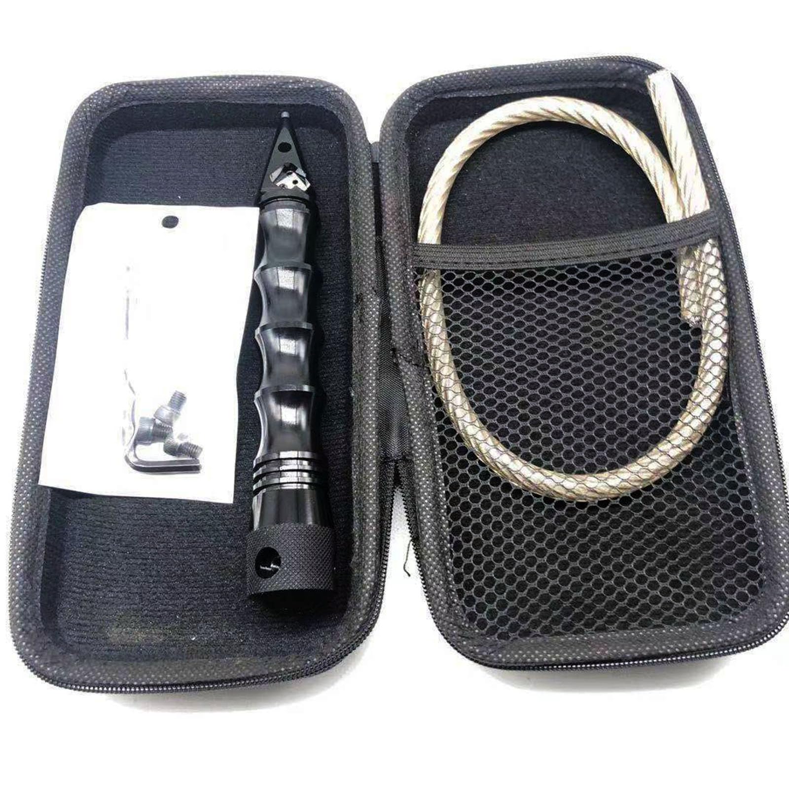 Générique Fouet d'autodéfense légal, Fouet Multifonctionnel Portable en Fil d'acier, Outils de sécurité pour briser Les vitres de Voiture -FRHZ02 (Fouet 73 cm)