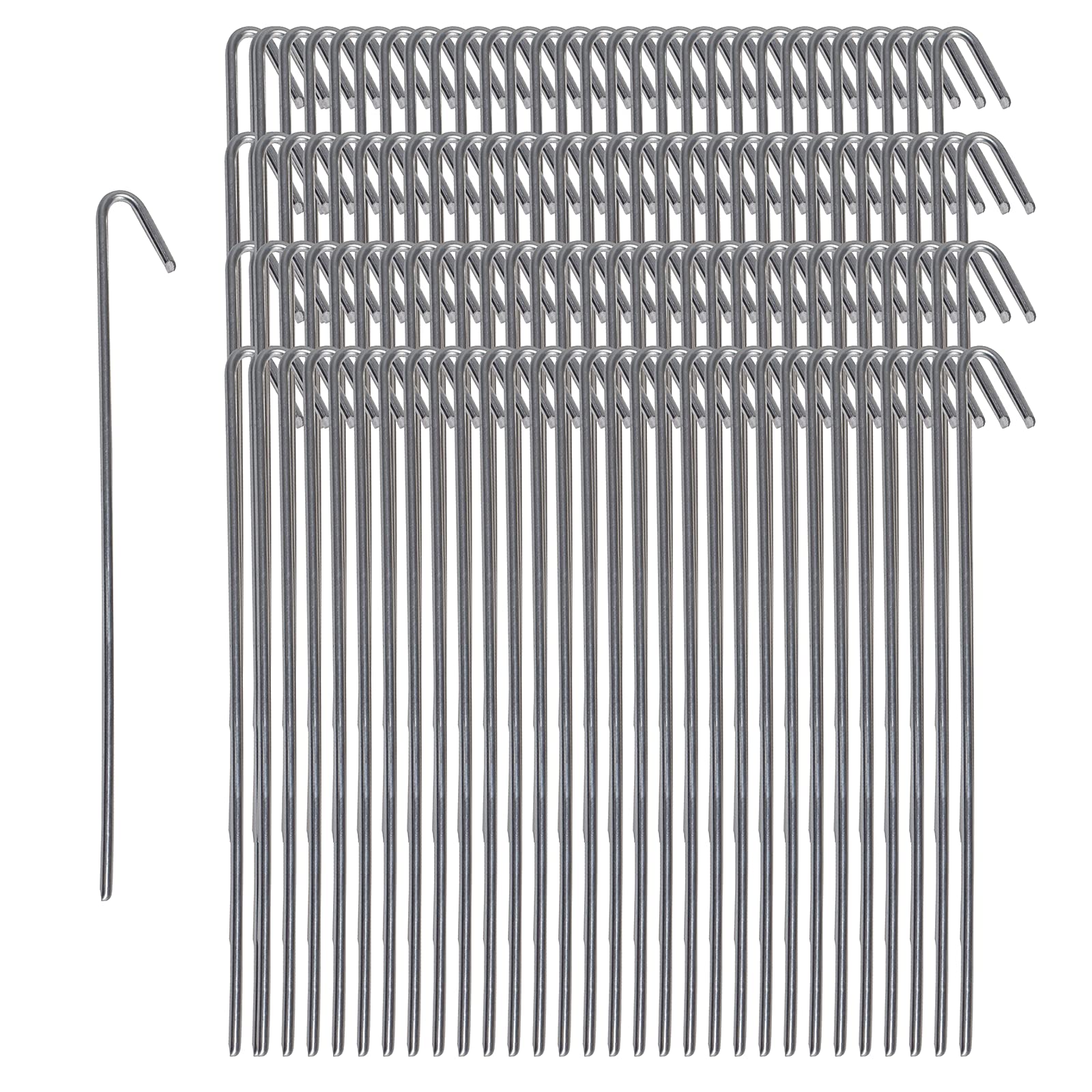 Pinnacle Mercantile120 Pack Tent Stakes Metal Garden Edging Fence Hooks Pegs Christmas Decoration Stakes Made USA 9 inches Long