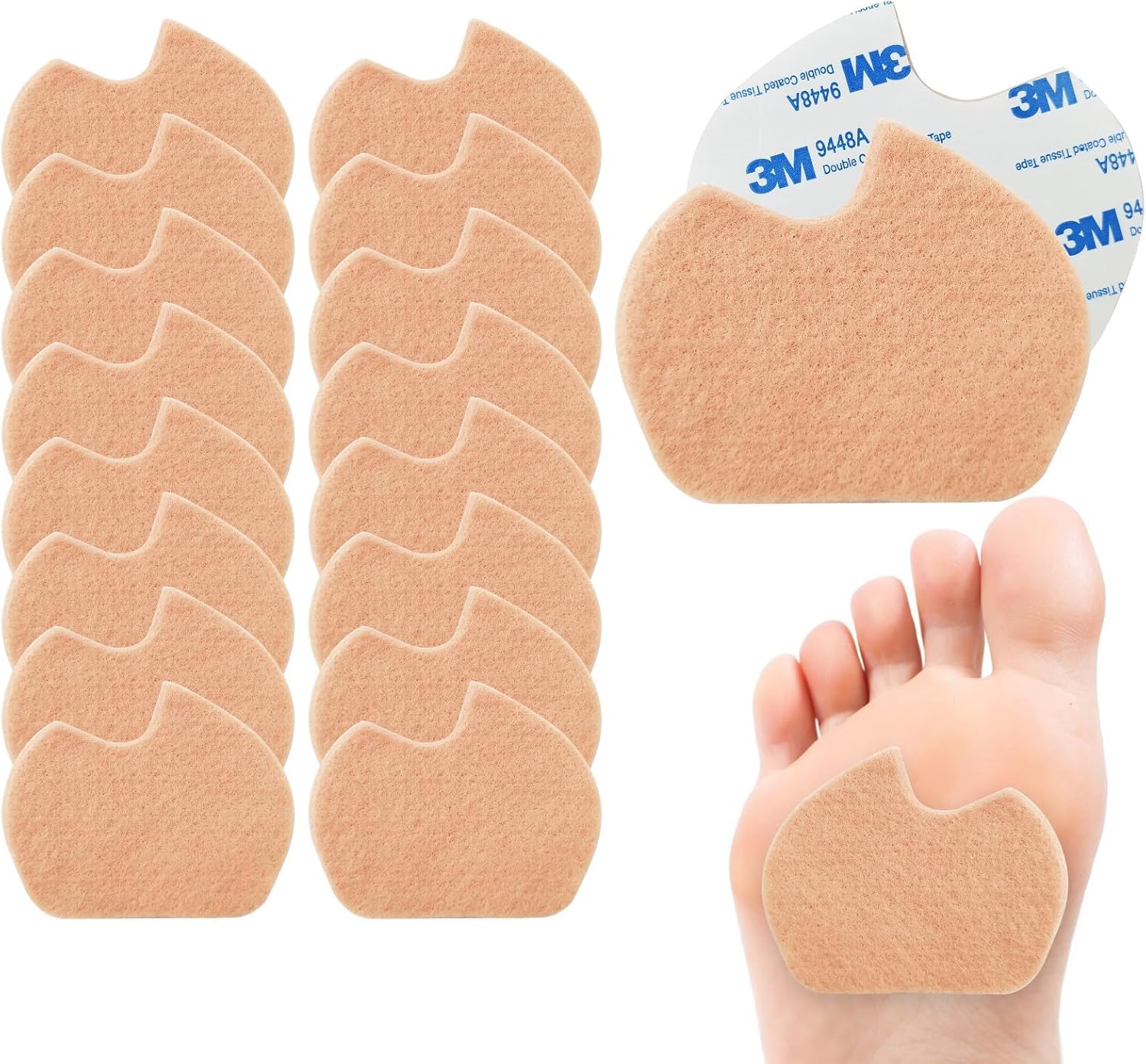 16 Pieces Felt Foot Pads for Dancer Callus Sesamoiditis