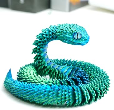 3D Printed snakeToys Model, Flexible Joint Animal lace Statue, Fidget restlessness, ADHD Toy, Home Office Decor,Fidget Toy for Adults Teens Gifts Easter Basket StuffersGB