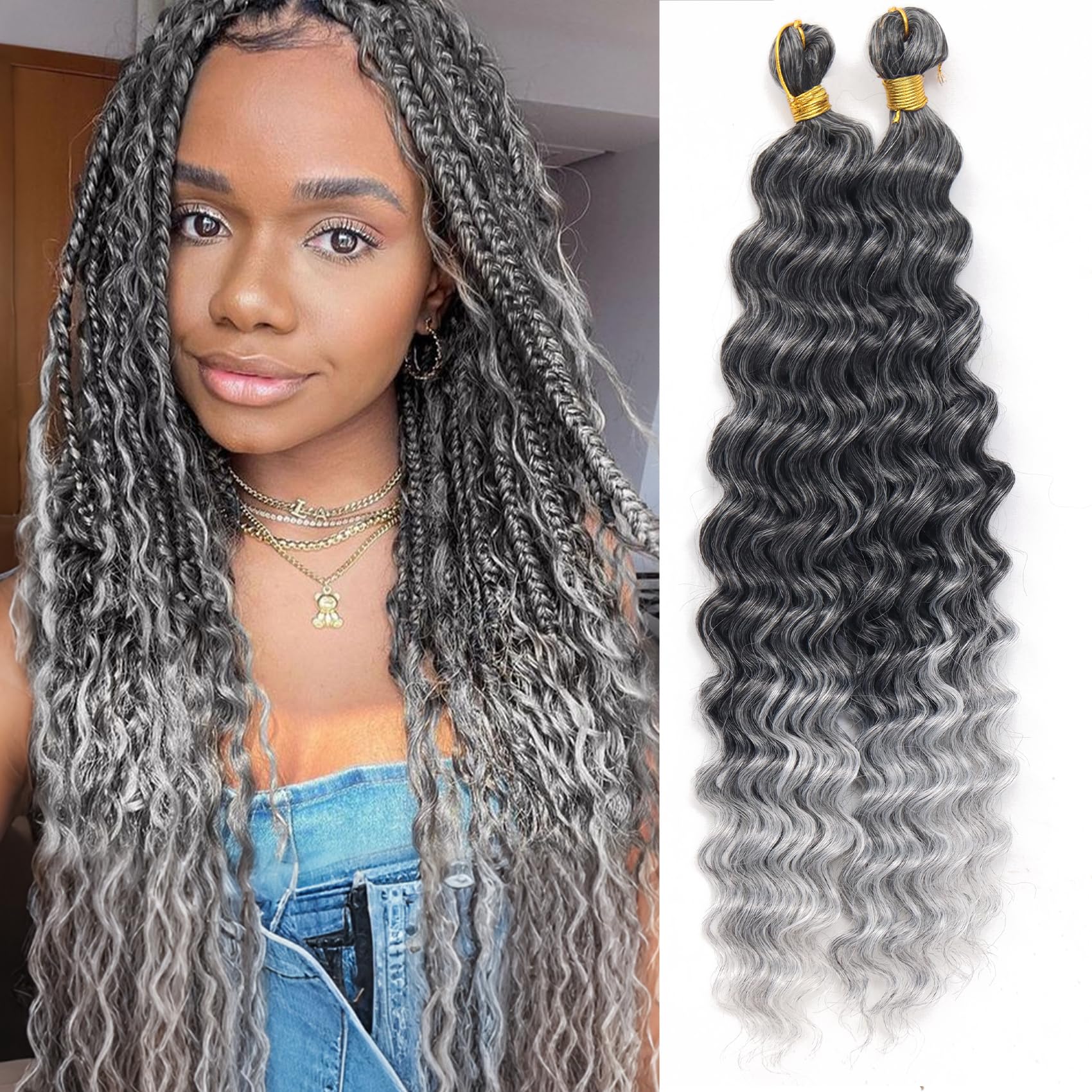 Amazon.com : Eerya 18 Inch Deep Wave Curly Braiding Hair 2 Packs