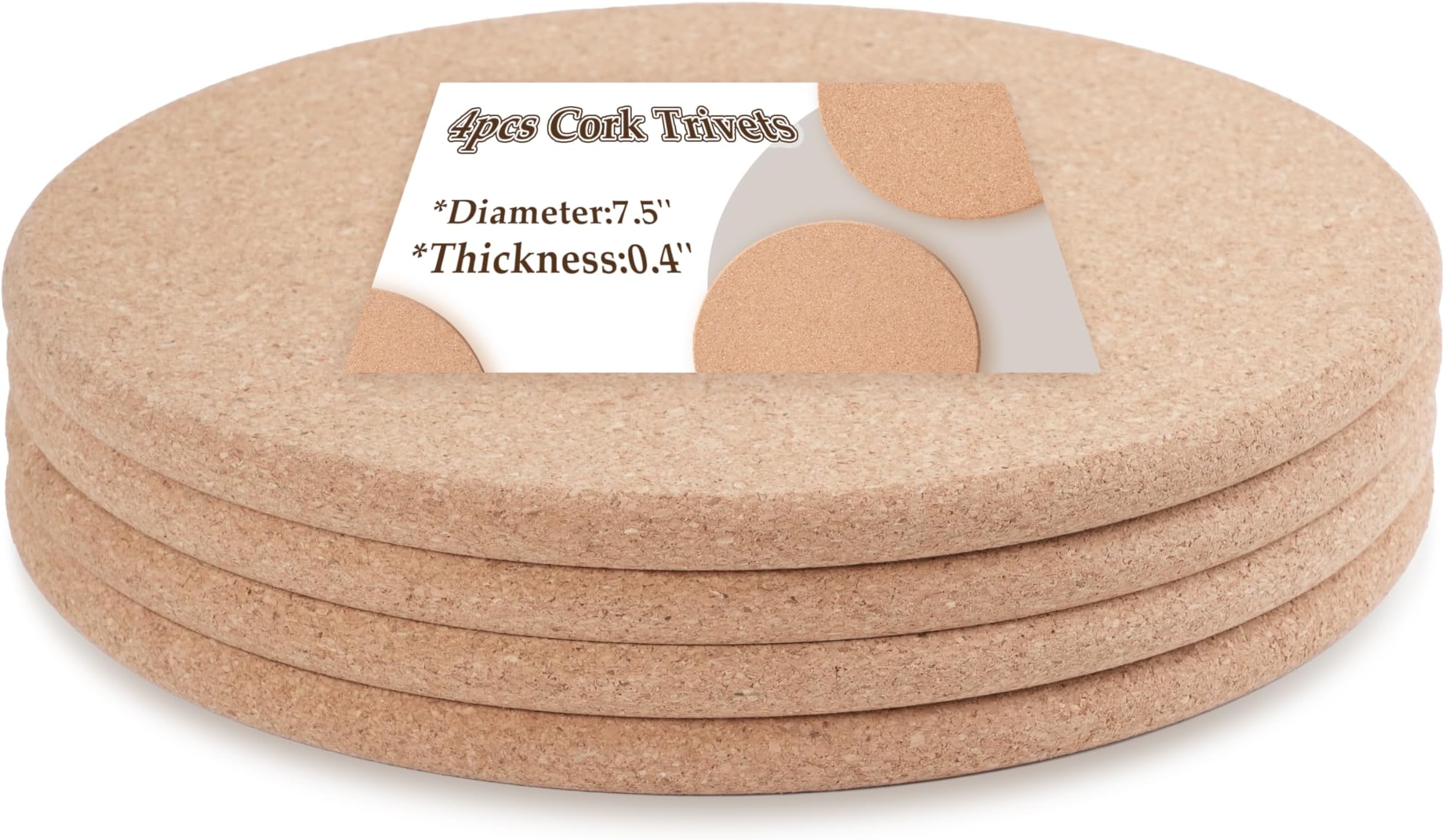 16 Pack Cork Trivet 8 Inch Cork Coaster Thick Cork Trivets