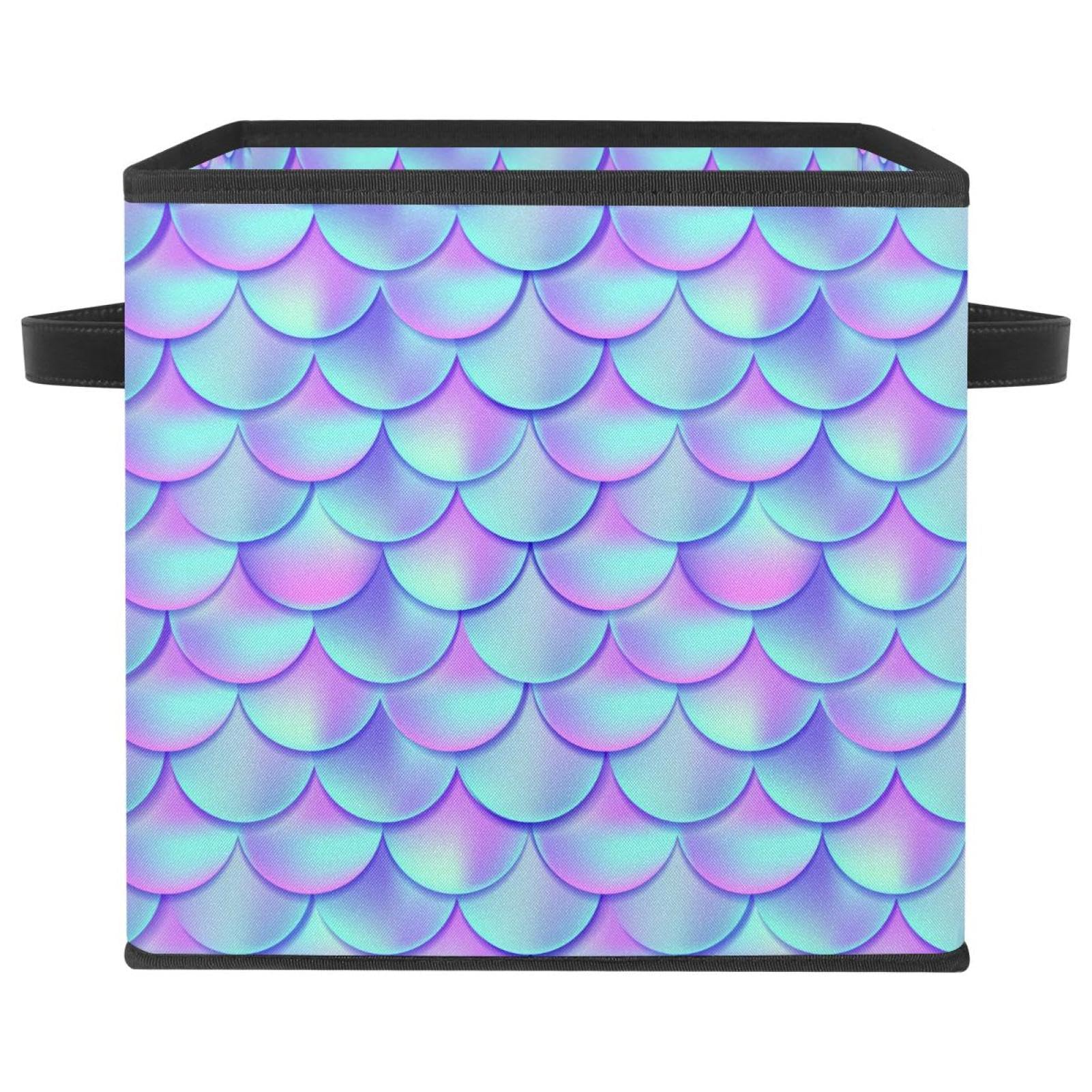 Panier de rangement en tissu cube avec poignées pour organiser vos jouets et livres