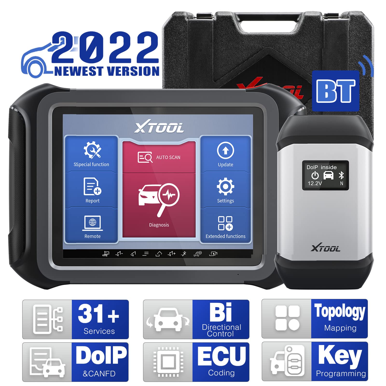 XTOOL D9 2022 Newest Automotive Scan Tool, Topology Map, BiDirectional