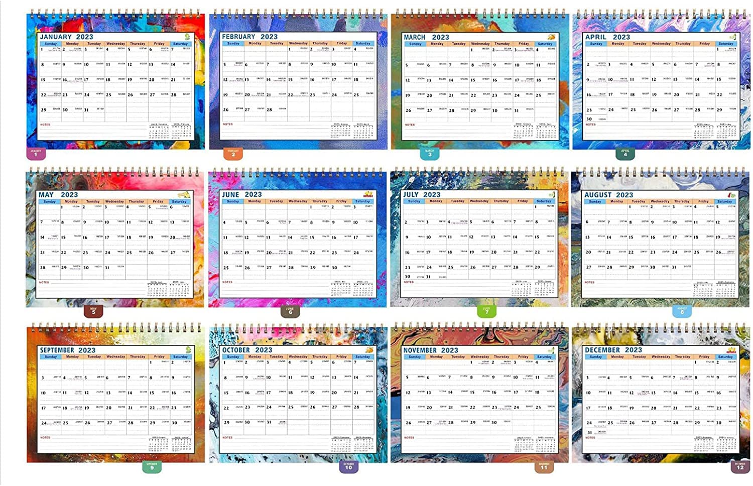 OLOTU Geschenke Stehender Flip-Kalender, Tischkalender 2023, Jan. 2023-Dez. 2023, mit Memo Pages, Tagesplaner, Kalender aus dickem Papier Schreibtischkalender