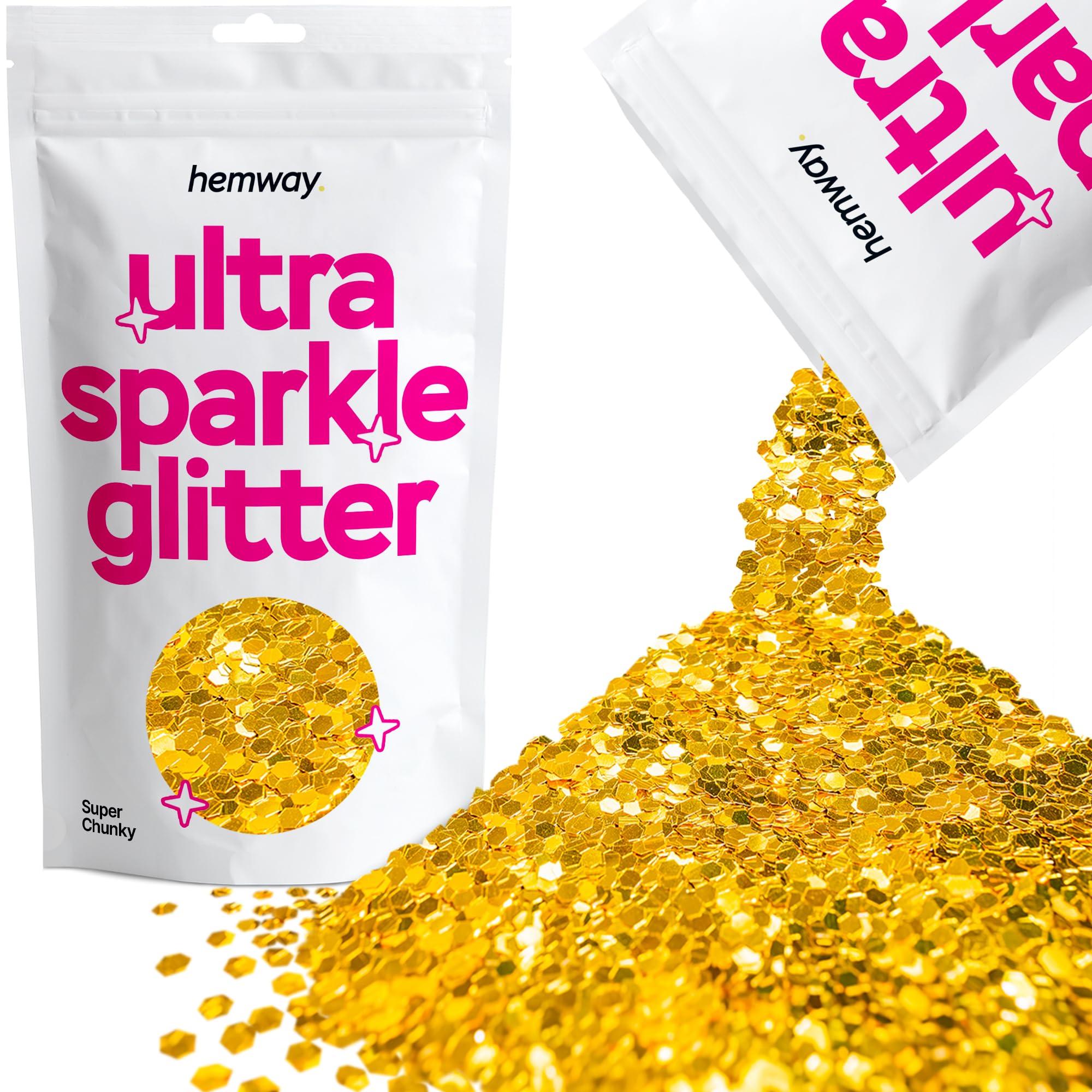 Hemway Ultra Sparkle Glitter Baby Pink Iridescent 100g Fine | Glitter for Arts & Craft, Makeup, Nail Art, Crafting, Card Making, Sparkle Decoration — view 154