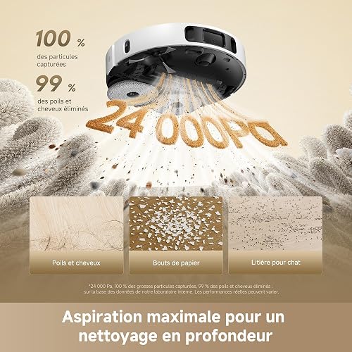 DREAME L40 Ultra A Robot Vacuum Cleaner and Mop with Auto Emptying Dust,Double Anti-Tangle System,24,000Pa Suction,10.5mm Mop Lifting,Multifunctional Base Station,Self Washing Mop - 5