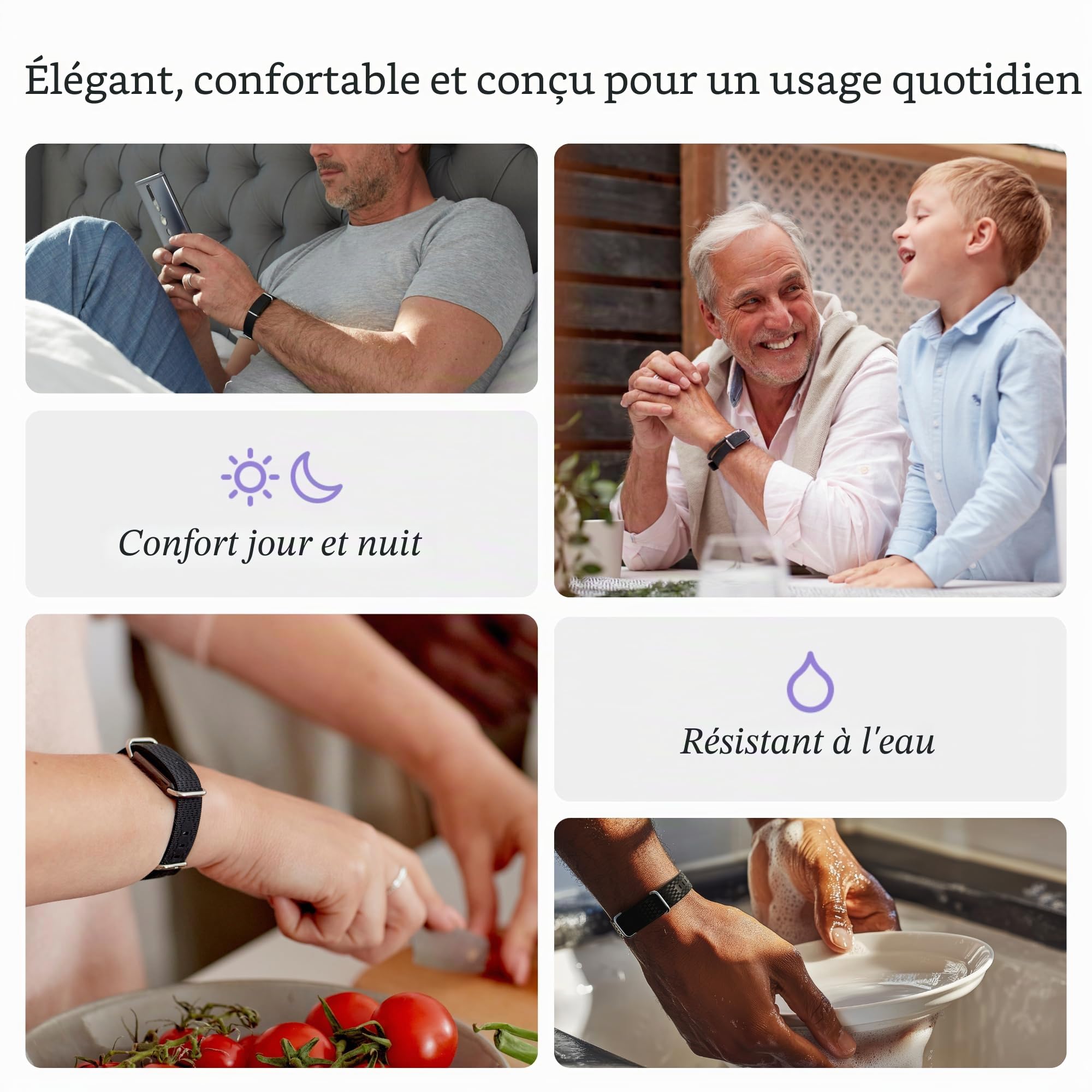 Hilo Bracelet Tensiomètre Connecté 24h/24 | Dispositif Médical Validé Cliniquement sans Brassard | Suivi Sommeil, Fréquence Cardiaque & Pas | IP68 Batterie 15 Jours | ABO. 12 Mois Inclus