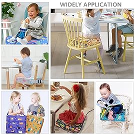 Toddler Booster Seat for Dining Table,4 Inches Washable Double Safer Straps Non-Slip Bottom Booster Seat Dining for Kids, Portable Travel High Density Sponge Detachable Increasing Cushion for Child.