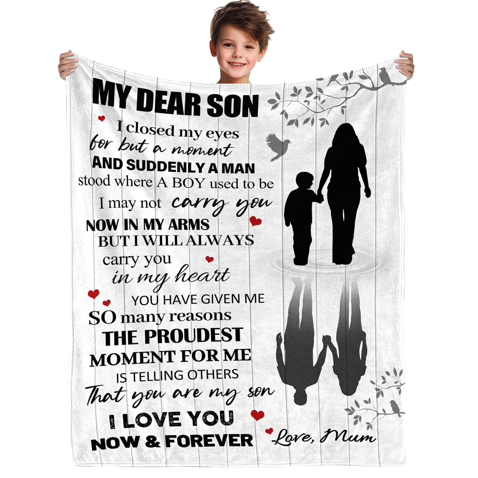 Yasrlvun Mum To Son Son Blanket From Mum, 50X60 Inch Son Blanket Son Birthday Valentines For Son Adult