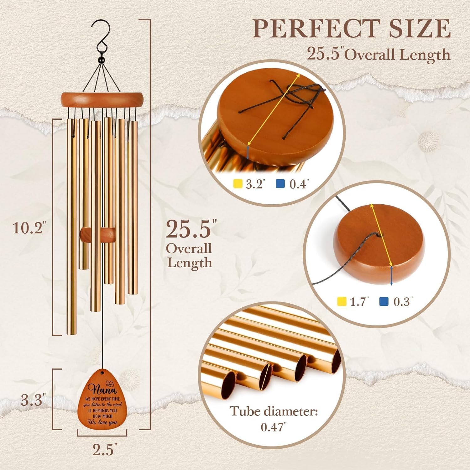 Gifts for Nana, Nanas Wind Chime, Best Gift for Nana from Grandkids, Gifts Ideas for Birthday, Mothers Day, Thanksgiving, Christmas - Image 5