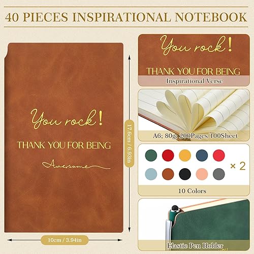 Miniatura 3 de Yeaqee Juego de 20 bolígrafos con cita motivacional, bloc de notas inspiradoras, cuaderno y bolígrafo, pequeño diario motivacional con bolígrafo