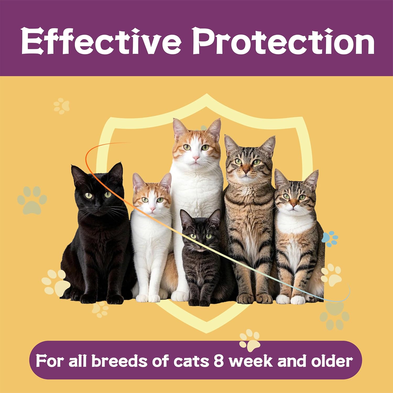 Flea and Tick Prevention for Cats, Flea and Tick Treatment for Cat Kitten, Flea & Tick Control, Over 1.5 Pounds, 6 Doses