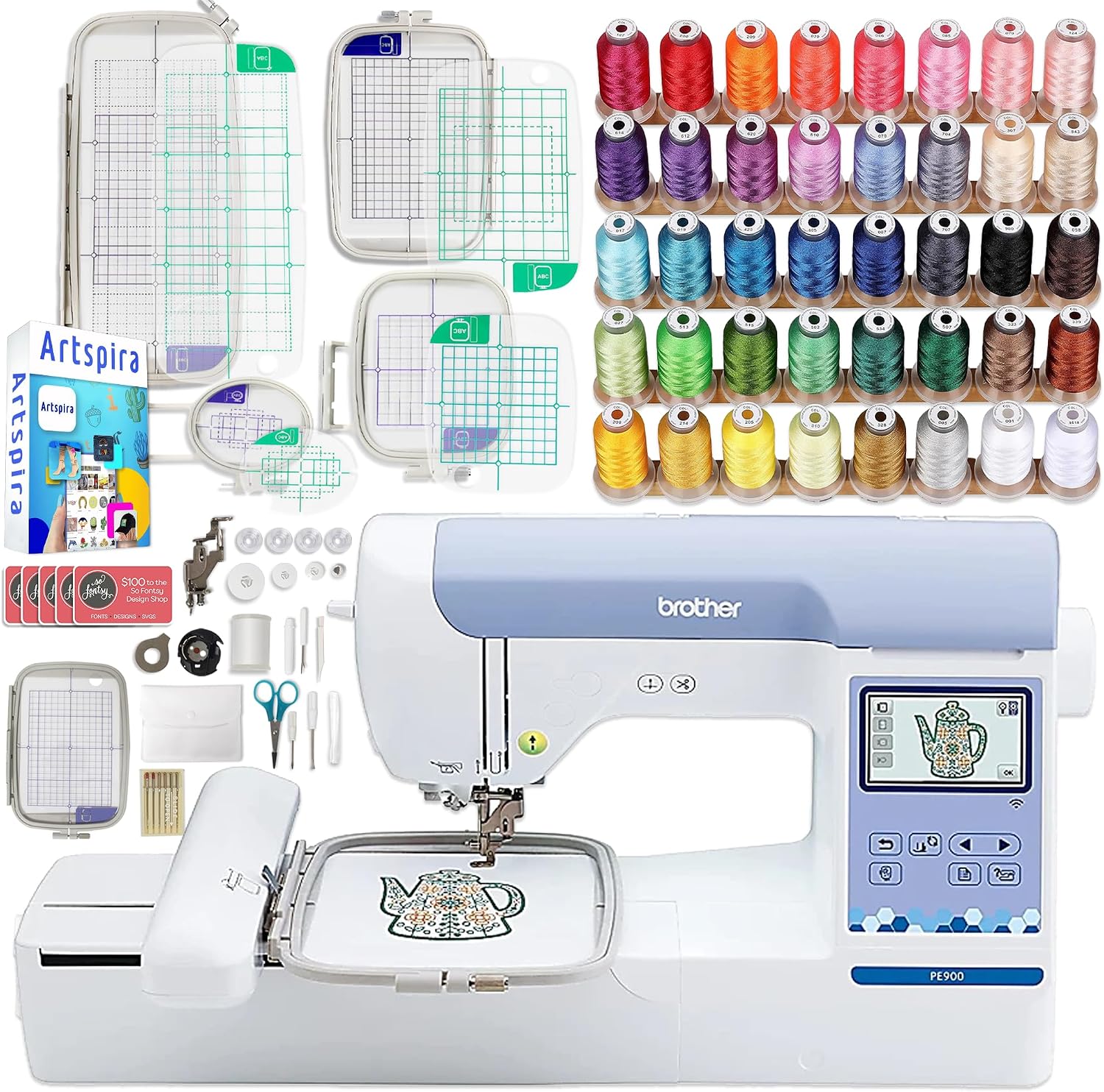 Brother PE900 5x7 Embroidery Machine Bundle