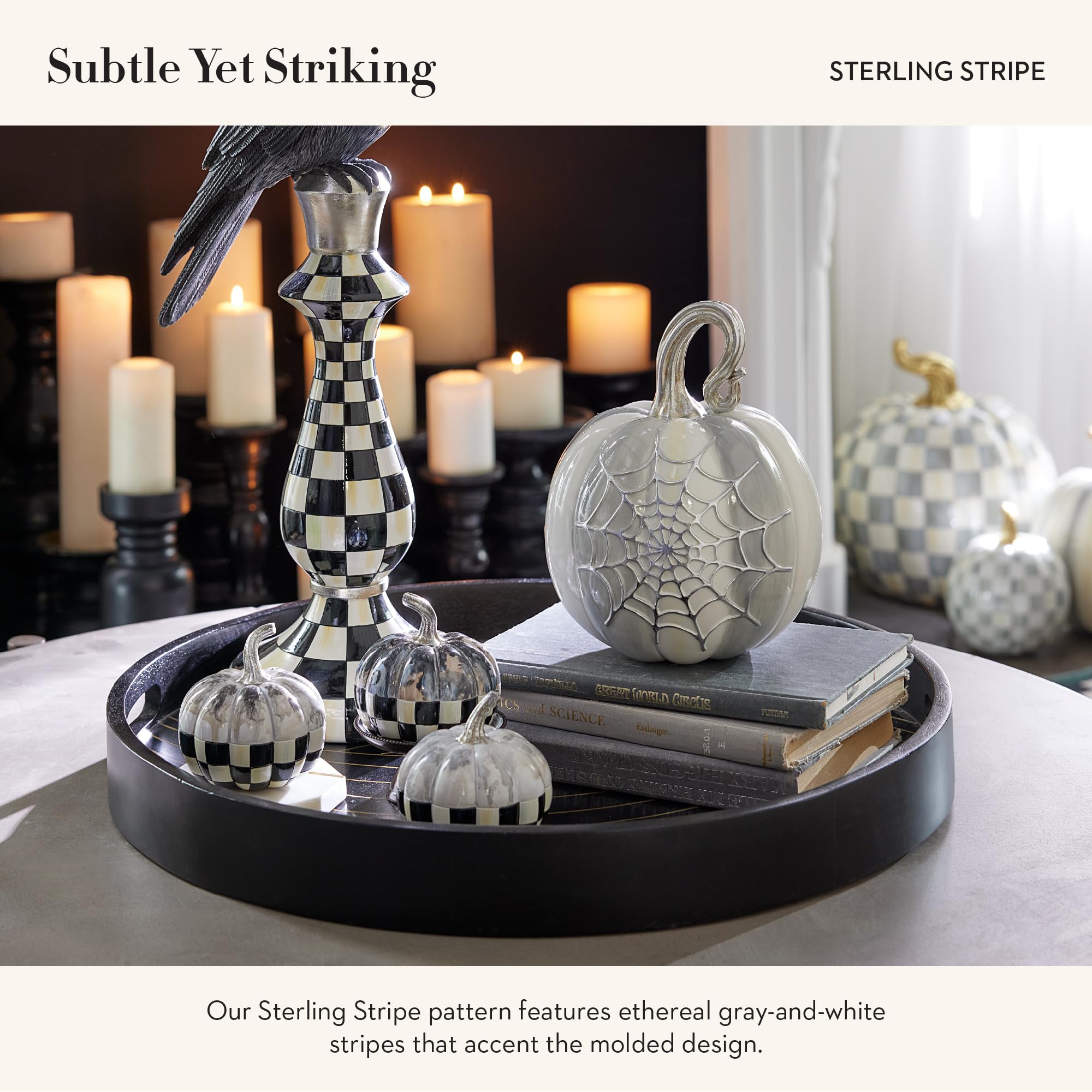 まめきんページ Amazon.com: MACKENZIE-CHILDS Sterling Stripe Spider Web