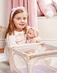 LullaBaby – 14-Inch Poupée réaliste bébé & Ensemble d'accessoires – Tonalité de la peau & Yeux bleus – Ensemble de soins infirmiers pour les bébés poupées – Chaise haute, Playpen & Poussette à jogger – Pretend Play Toys – pour enfant 2+ Années