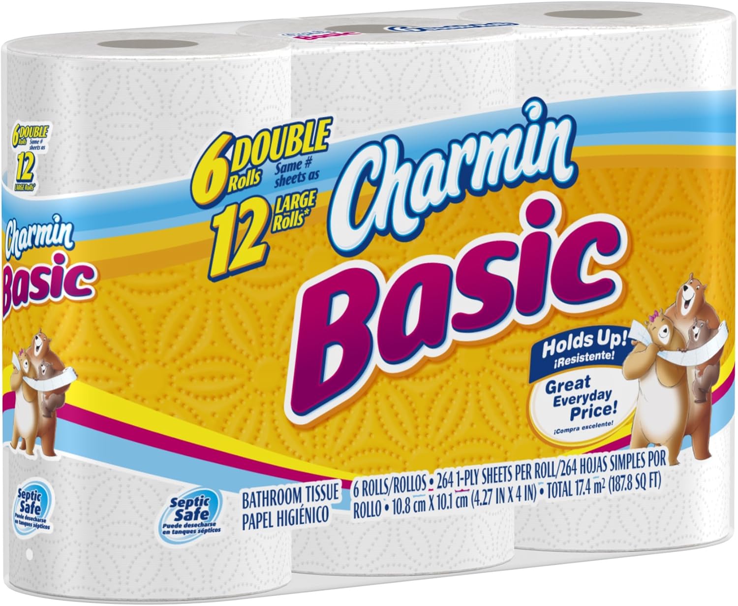 Basic Toilet Paper 6 Double Rolls 6 Count
