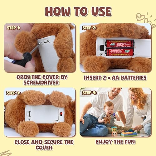 Miniatura 5 de Juguete de poni para caminar, juguete de peluche de caballo interactivo con sonido y cola que se sacude, 17.8 cm de lindos juguetes para tiempo de