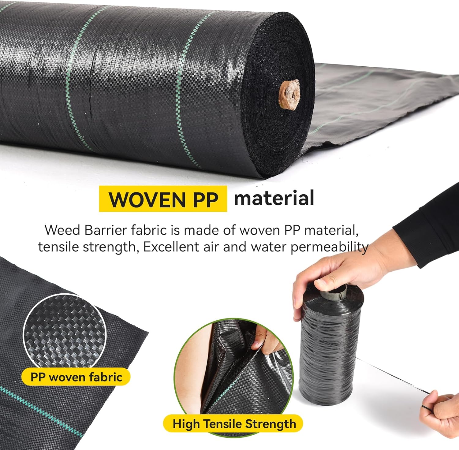 5 x 200FT Garden Landscape Fabric Weed Barrier Fabric Heavy Duty, Weed Blocker Fabric, Geotextile Fabric Under Gravel, Pathways, Driveway Fabric, Yard Landscaping Fabric Membrane(2 Pack 5x100FT)