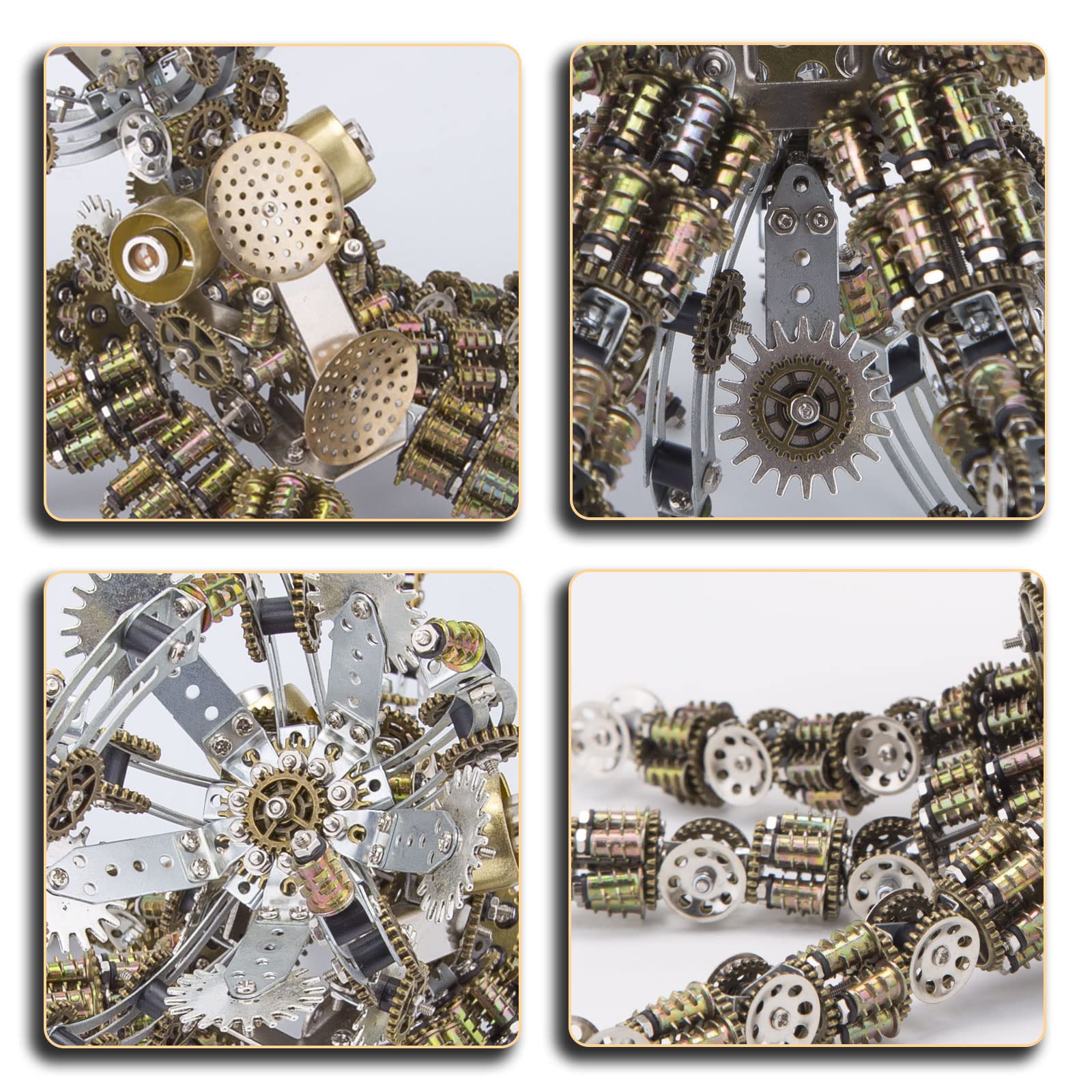 Puzzle 3D metalu, 2400 sztuk ośmiornicy, zestaw modeli metalowych 3D, wycinany laserowo model, mechaniczna układanka
