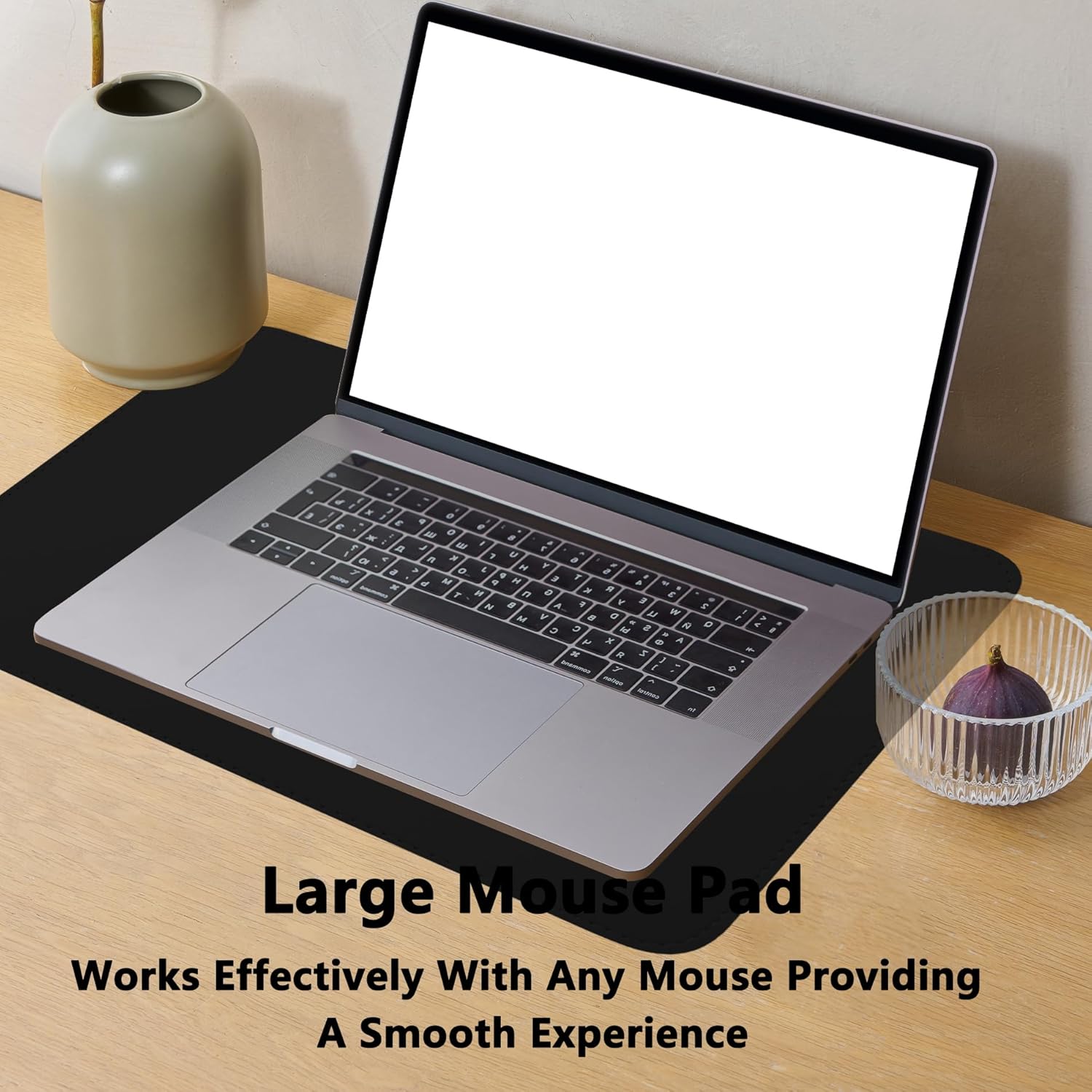 Leather Desk Pad Protector,ULIFESTAR Mouse Pad,Natural Oak & Leather Office Desk Mat,Non-Slip Desk Writing Pad Mat,2PCS Waterproof Desk Blotter Pad for Office Black, 21 * 25.5cm/8.26 * 10" - Image 6