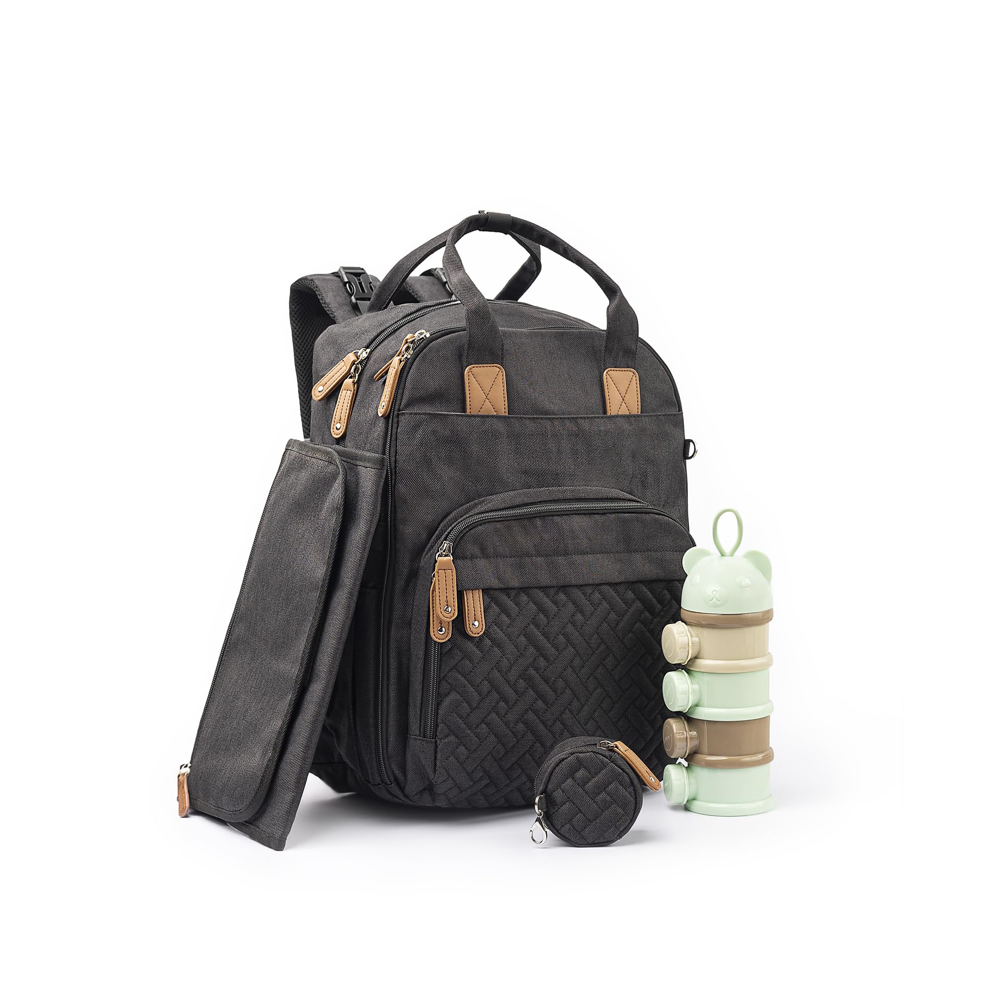 Zaino Cambio Portatile Zaino Pannolini Luq &Man Multifunzione - 18 Tasche, Tasca Isotermica, Con Fasciatoio Fasciatoio Portatile Neonato