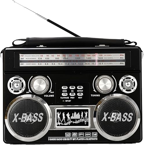 Miniatura 6 de Supersonic SC-1097BT-Red Radio de 3 bandas con Bluetooth y linterna (rojo)