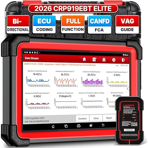LAUNCH X431 CRP919EBT 2026 Wireless Bidirectional Scan Tool, All-in-One Full System OBD2 Scanner, ECU Coding, 35+ Services, CANFD&DOIP, FCA AutoAuth, VAG Guide, 3000+ Active Test, Upgraded of CRP919E