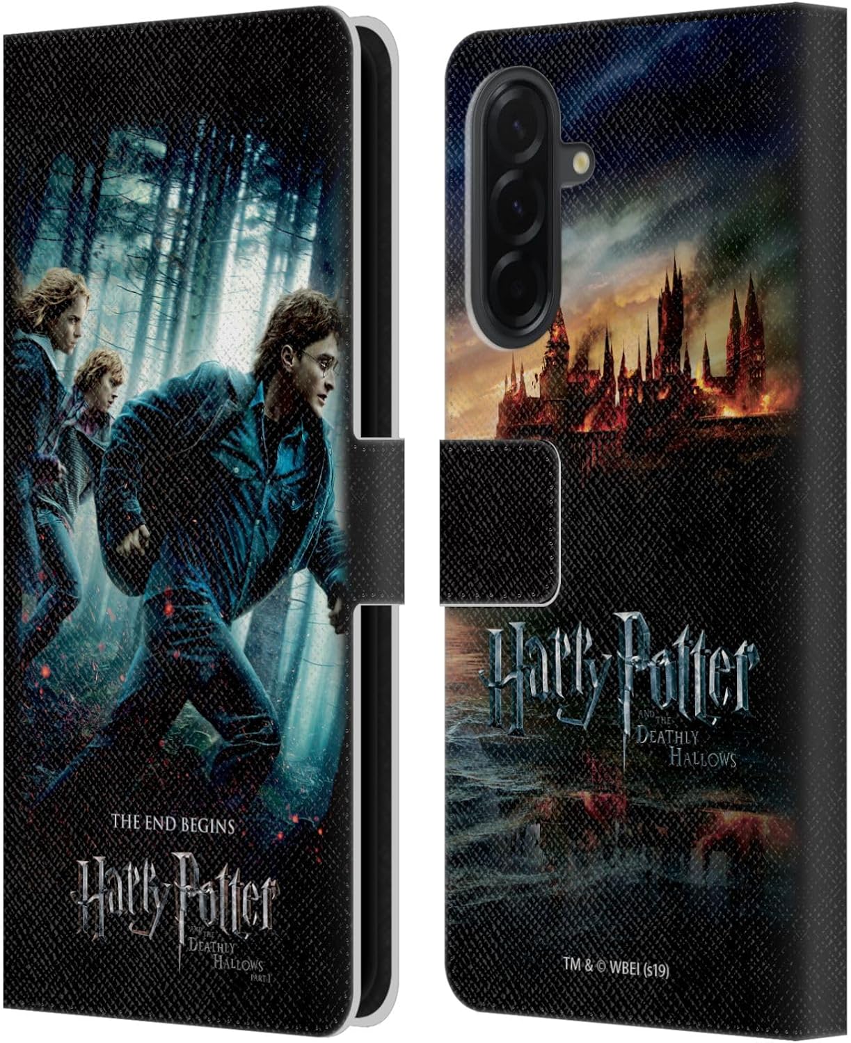 Head Case Designs Officially Licensed Harry Potter Group Deathly Hallows VII Leather Wallet Case Compatible with Samsung Galaxy A36 5G