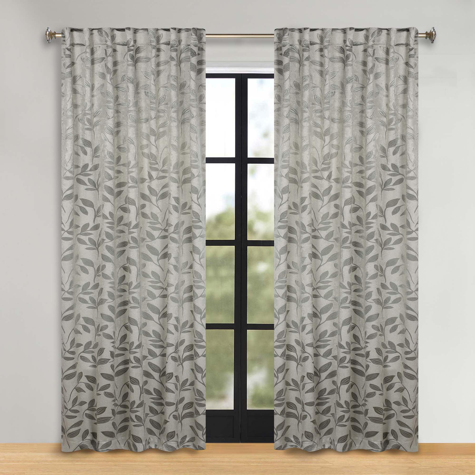 Rideaux occultants thermiques de chambre 132x243 lot de 2 rideaux sauge