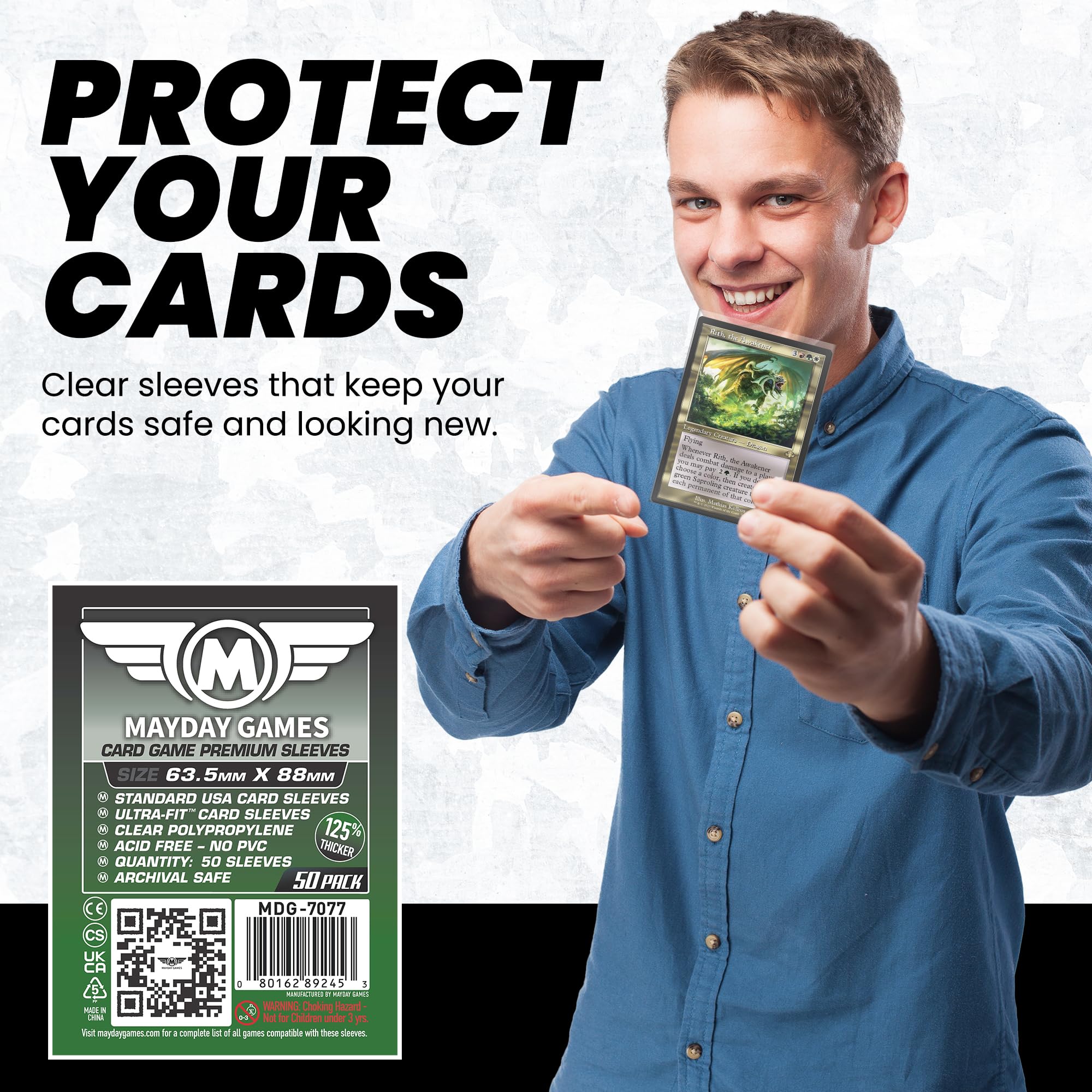 Amazon.com: MayDay Games Premium Card Sleeves – 50 Count, Clear 90
