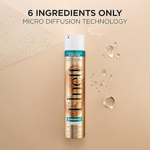 Miniatura 5 de L'Oreal Paris Elnett Hair Care Elnett Satin - Laca para el cabello de fijación extrafuerte, sin perfume, larga duración + resistente a la humedad,