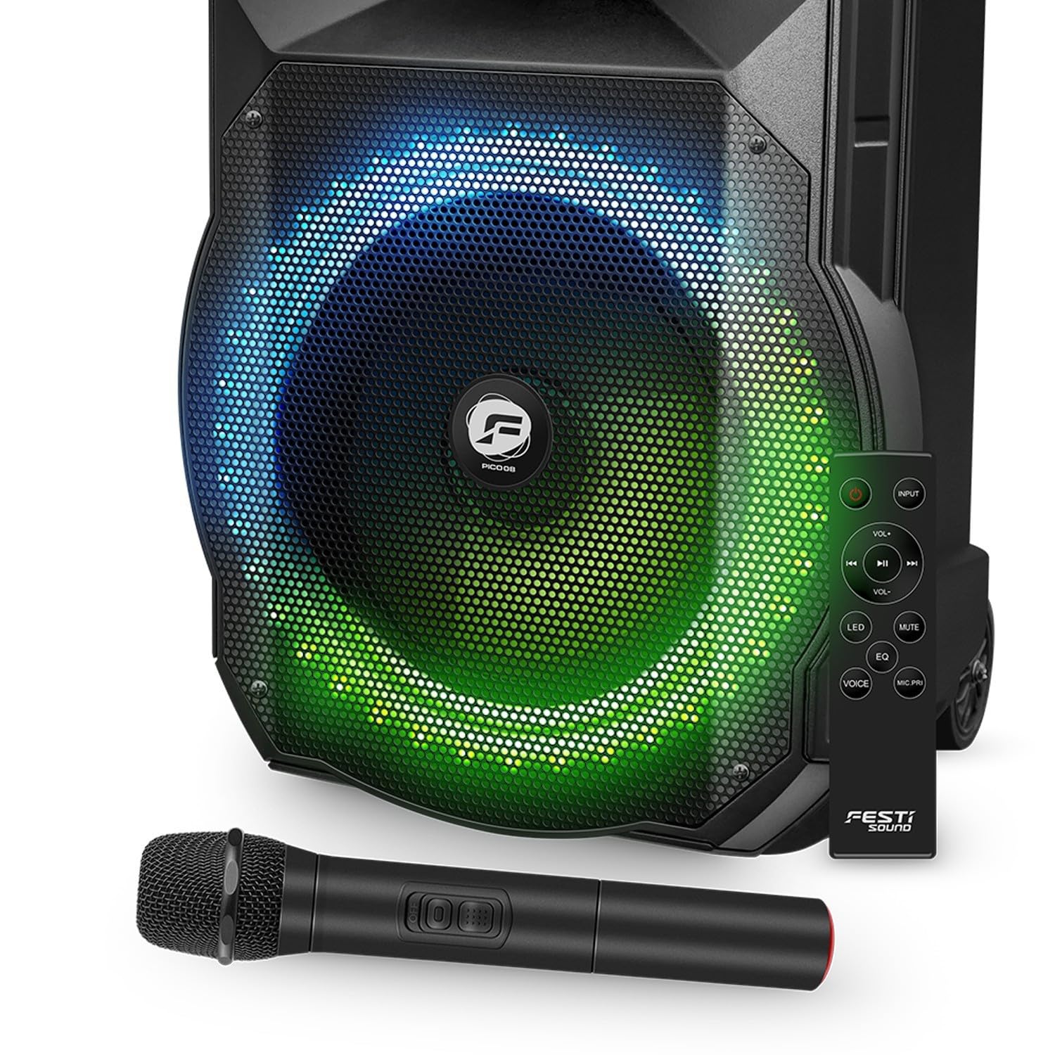 Enceinte Sono Festisound PICO-08, Autonome sur Batterie, Puissance 200W, USB Bluetooth, TWS, Radio FM, Micro sans Fil
