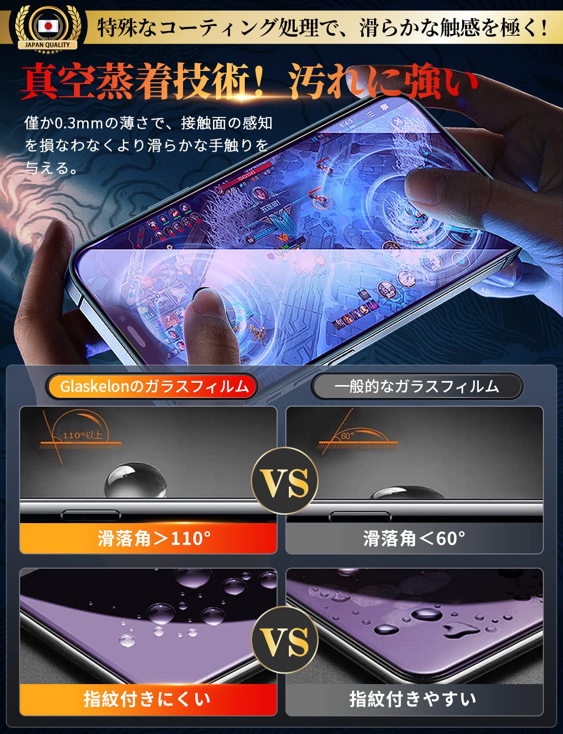 Amazon.co.jp: Glaskelon iPhone 12 Mini ガラスフィルム ブルーライト