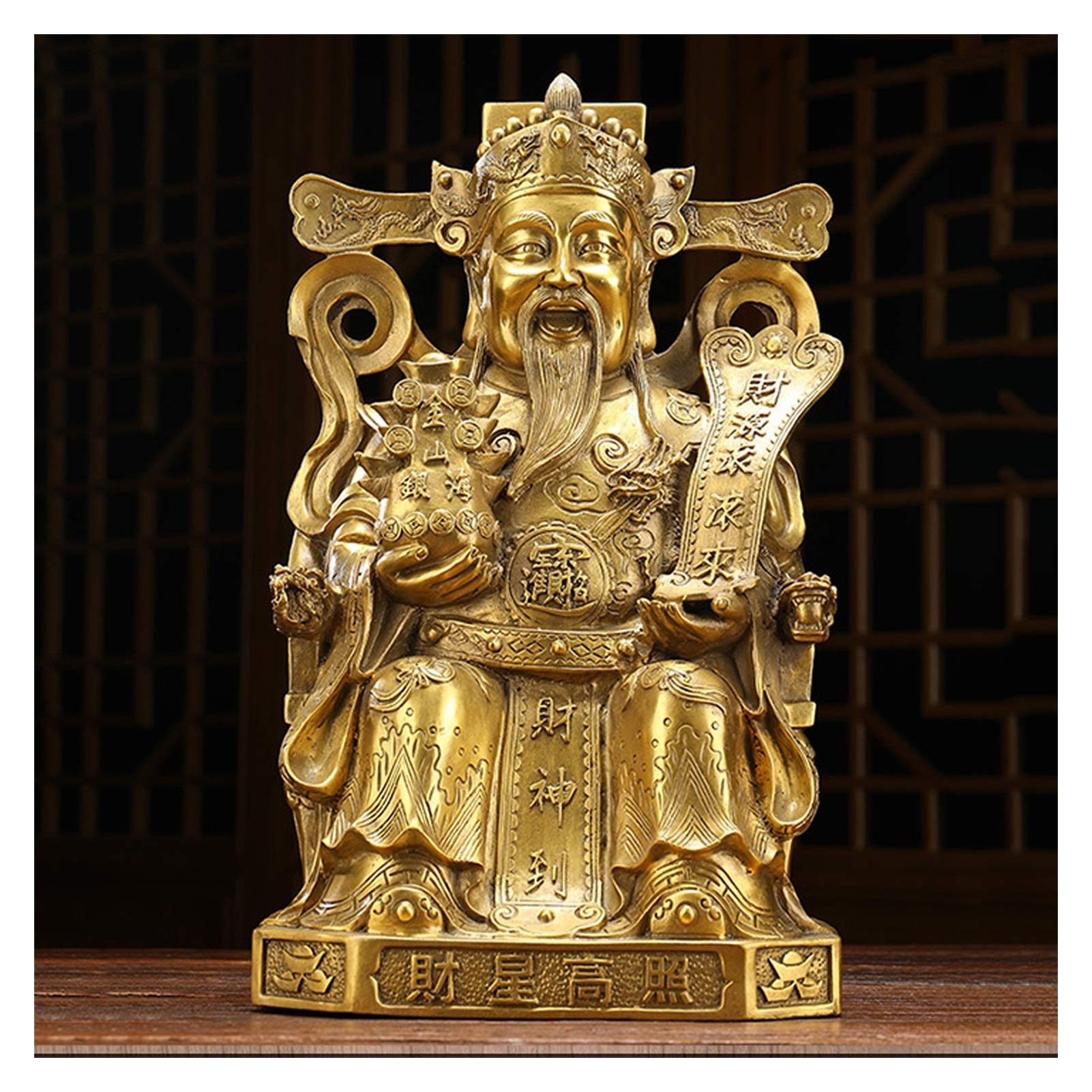 YNIYUJKL Feng Shui Buddha Statue Home Decor Statue God Of Fortune Store Opening Gift Buddha Statue Decoration Chinese New Year Gift Feng Shui Decor God Of Wealth Desktop Decoration Orn,size_name-S