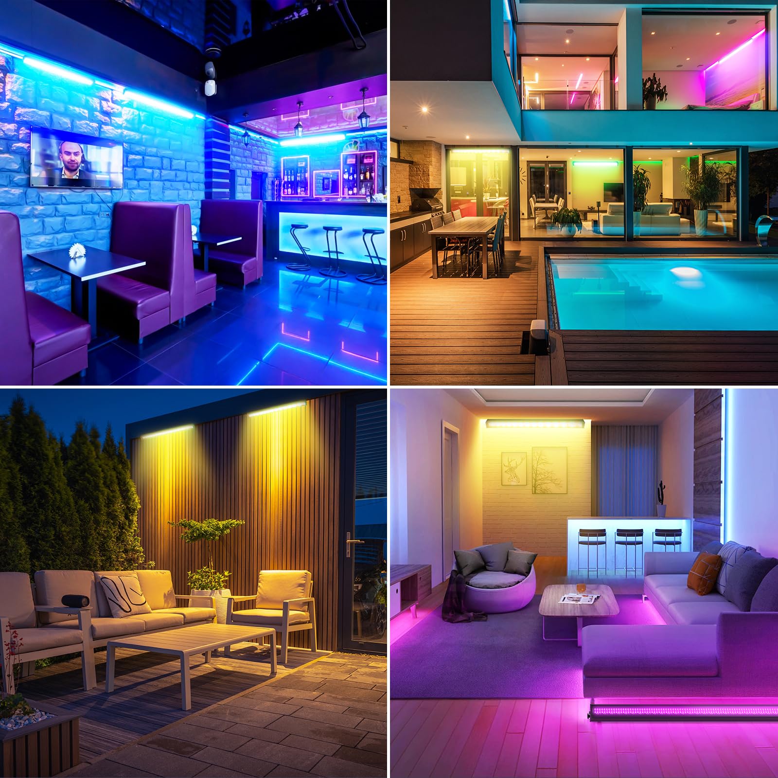 336 Wasserdichtes LED Bar Wallwasher, 120W Discolicht Partylicht Bühnenlicht, RGBW Lichteffekte Strahler Strobe Beleuchtung für DJ Party Outdoor