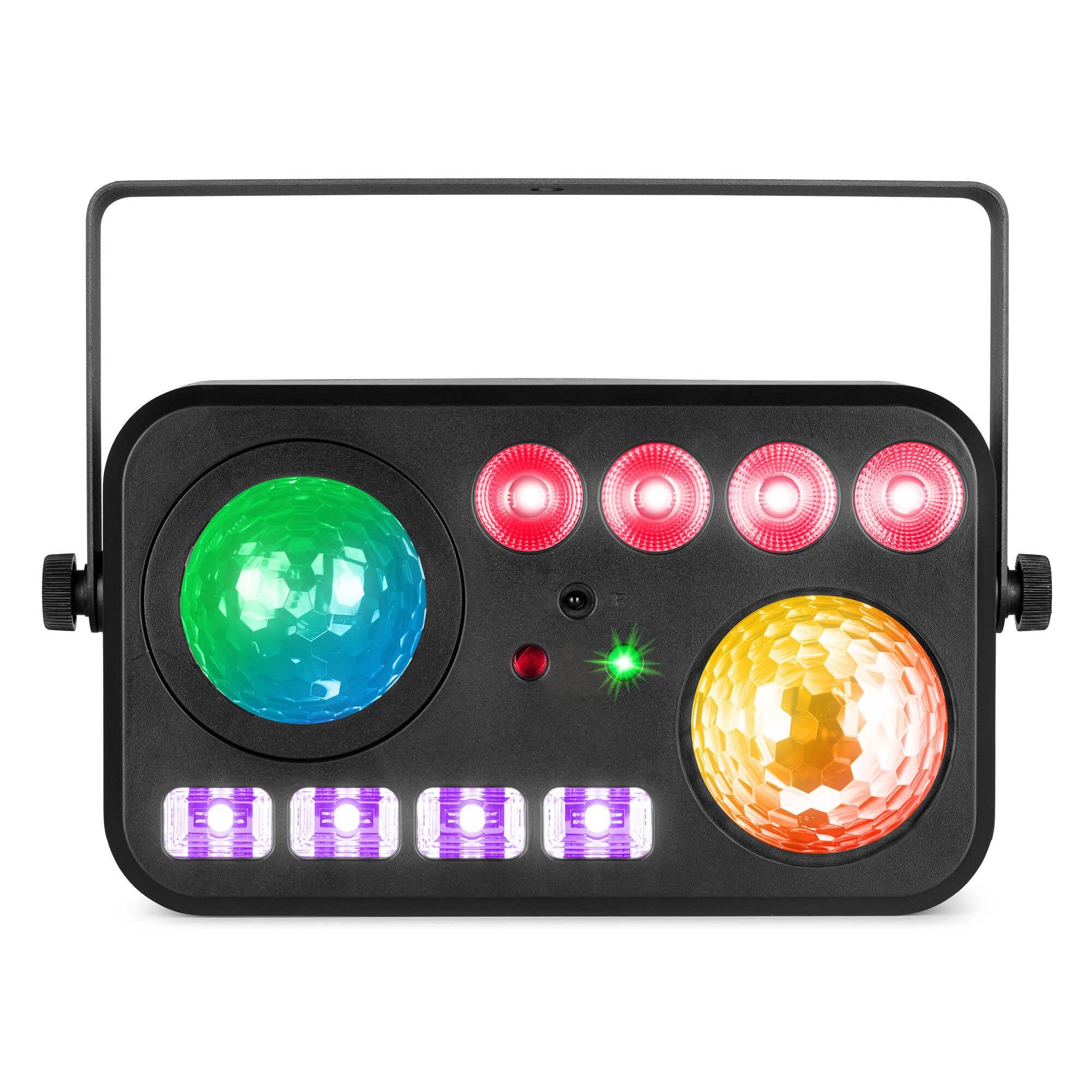 BeamZ Shimmer6 - Set di luci a LED a doppio effetto, Water Wave & Jelly Balls RGBW, telecomando incluso, modalità auto e musica, illuminazione potente per DJ, bar, club e feste
