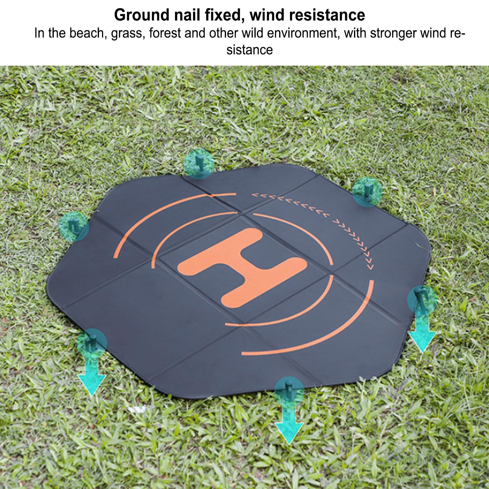 Dilwe Drone Landing Pad 80cm Pelle Silicone Double Sided Waterproof Fast Fold Drone Landing Protector Mat per 3 PRO